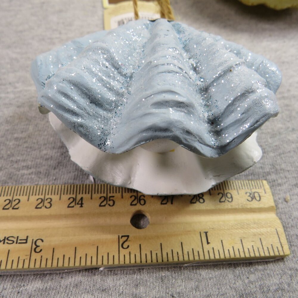 Sea Shell Blown Glass & Glittered with other Nautical Ornaments - Picture 13 of 15